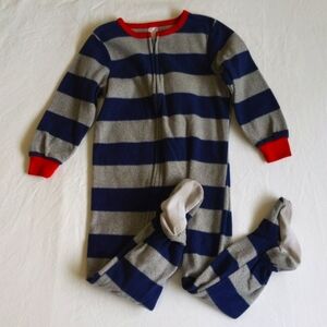 george striped fleece zipper footie sleeper pajamas 3T toddler boys